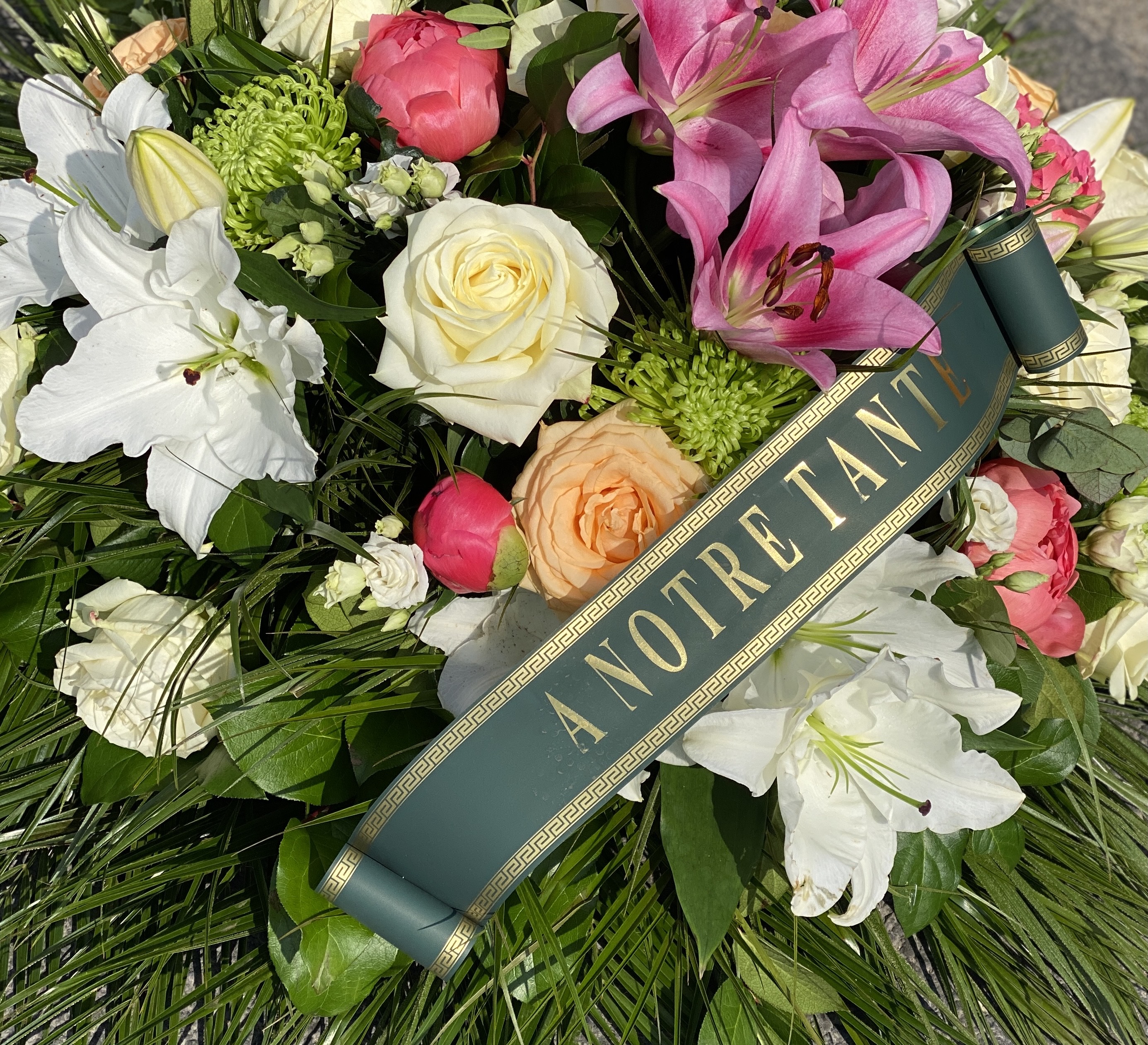 Couronne de fleurs deuil